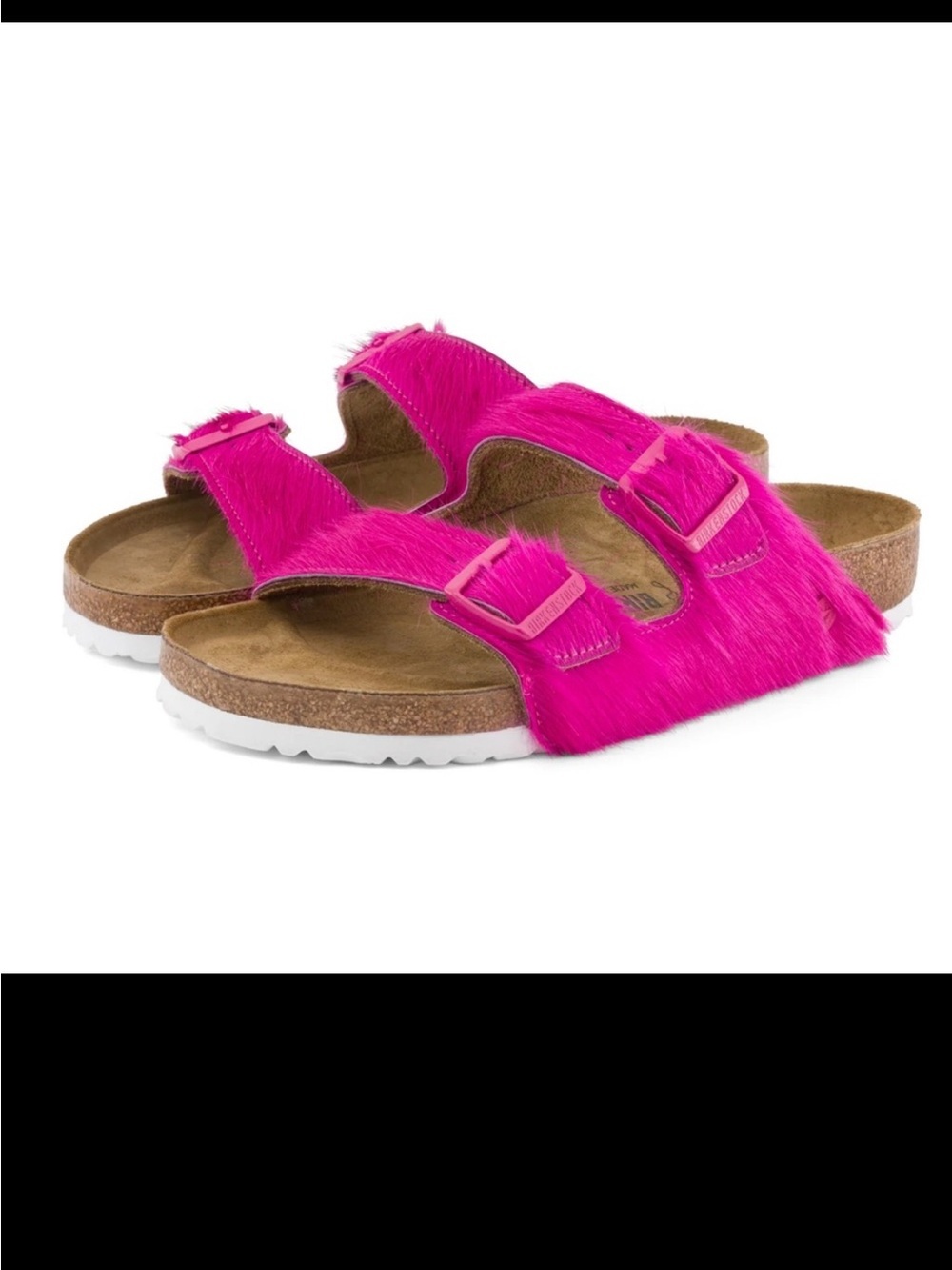 New Birkenstock Arizona Hairy Hyper Pink Sandals